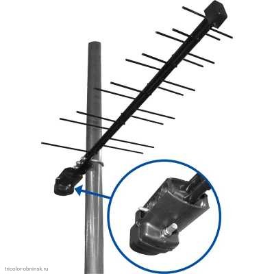 Антенна Дельта с усилителем 27.5 dB питание 12V Н111А.02F F-гнездо блочное