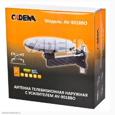 Антенна Cadena AV-9018BO (FM/МВ/ДМВ/с усилителем 12В)