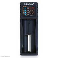 СЗУ 1 гнездо для Li-Ion/Li-FePo4/Ni-MH автомат, индикатор тока/напряжения, LitoKala