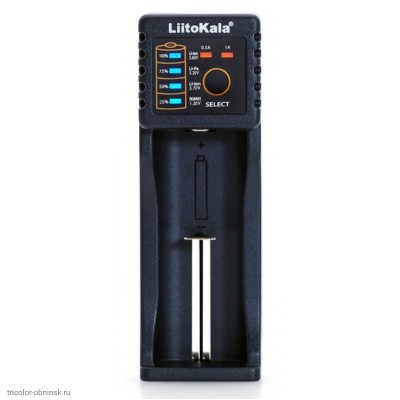 СЗУ 1 гнездо для Li-Ion/Li-FePo4/Ni-MH автомат, индикатор тока/напряжения, LitoKala