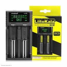 СЗУ 2 гнезда для Li-Ion/Li-FePo4/Ni-MH автомат, индикатор тока/напряжения LitoKala Lii-S2