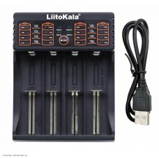 СЗУ 4 гнезда для Li-Ion/Li-FePo4/Ni-MH автомат, индикатор тока/напряжения, LitoKala